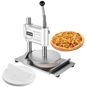 Manual Pizza Dough Press Machine, 9.5 inch Pizza Pastry Press Plate, Stainless Steel Bread Presser, Commercial Chapati Sheet Crust Maker