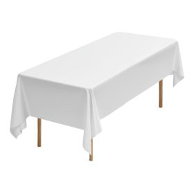 White Tablecloths for Rectangle Tables, 6 Pack, 60 x 102 Inches, Reusable and Machine Washable Table Clothes