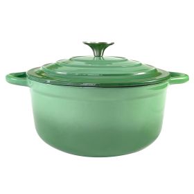 Dutch Oven,Dutch Oven Pot with Lid,4.5 QT Enamel Dutch Ovens with Dual Handles,Cast Iron Pot for Braiser,Cooking,Gifts for Family (Color: Green)